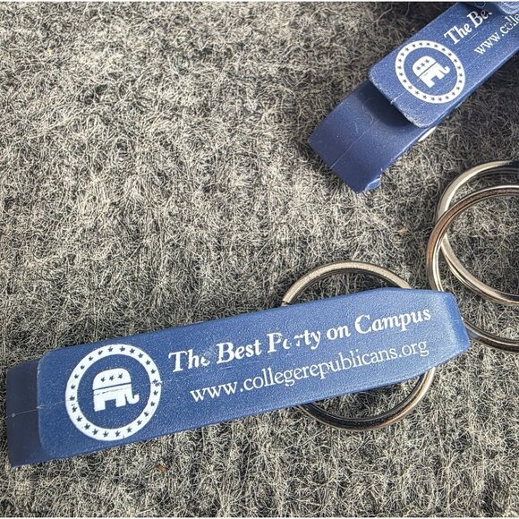 Bulk Lot College Republicans Bottle Opener Keychains Blue Promotional Item - Picture 2 of 7